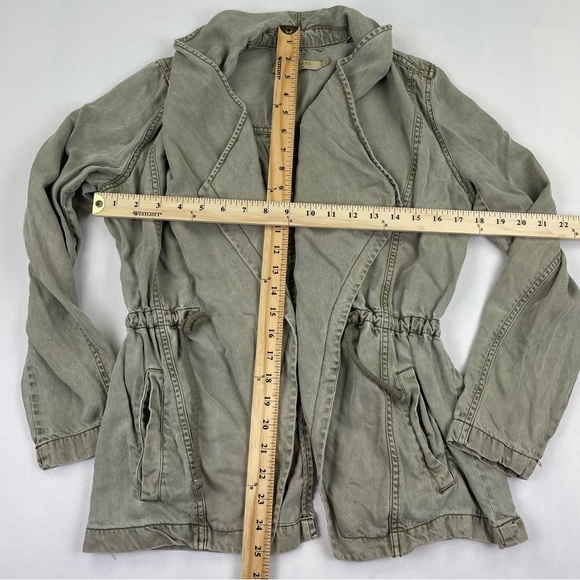 Max Jeans Green Open Front Long Sleeve Tencel Utility Jacket Women’s Size XS - Picture 6 of 7